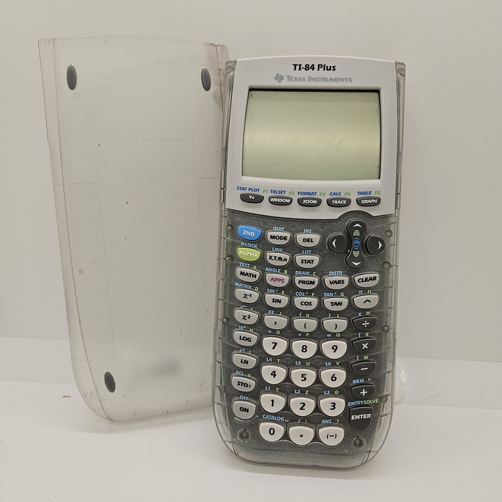 Texas Instruments‎ TI-84 Plus Graphing Calculator – Clear Case w/ Cover – Tested